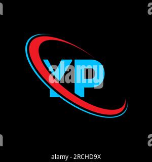 YP Y P letter logo design. Initial letter YP linked circle uppercase monogram logo red and blue. YP logo, Y P design. yp, y p Stock Vector