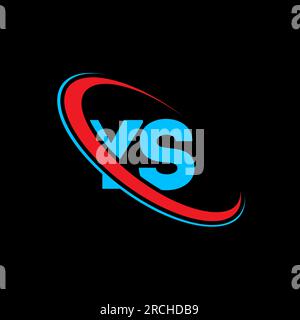 YS Y S letter logo design. Initial letter YS linked circle uppercase monogram logo red and blue. YS logo, Y S design. ys, y s Stock Vector