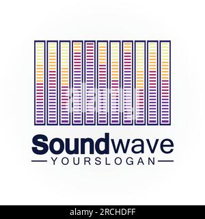 Sound wave logo and symbol vector Stock Vector