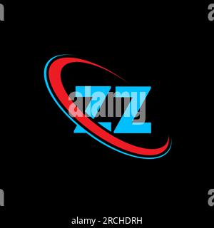 ZY Z Y letter logo design. Initial letter ZY linked circle uppercase monogram logo red and blue. ZY logo, Z Y design. zy, z y Stock Vector