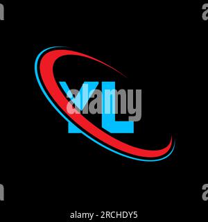 YL Y L letter logo design. Initial letter YL linked circle uppercase monogram logo red and blue. YL logo, Y L design. yl, y l Stock Vector