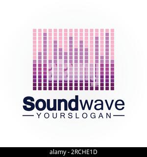 Sound wave logo and symbol vector Stock Vector