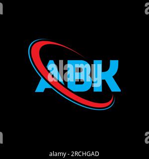 ABK logo. ABK letter. ABK letter logo design. Intitials ABK logo linked with circle and uppercase monogram logo. ABK typography for technology, busine Stock Vector