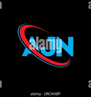 AJN circle letter logo design with circle and ellipse shape. AJN ...