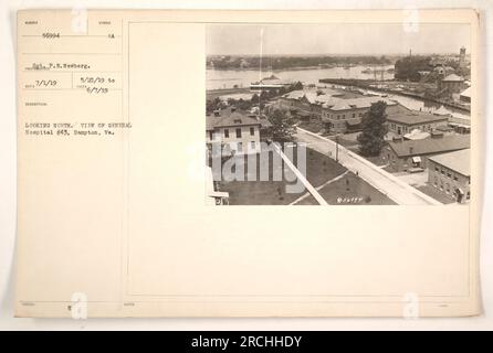 A photograph of General Hospital #43 in Hampton, Virginia, taken on May 20, 1919, by photographer P.R. Newberg. The image shows the hospital from a northern perspective. The photograph was captured on June 7, 1919, and is assigned the identification number 56994. Stock Photo