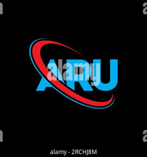 ARU circle letter logo design with circle and ellipse shape. ARU ...