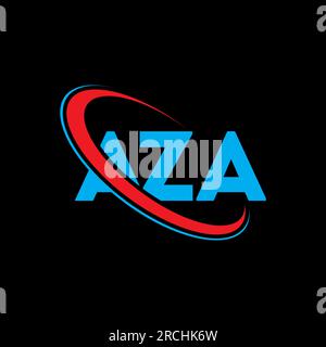 AZA logo. AZA letter. AZA letter logo design. Initials AZA logo linked with circle and uppercase monogram logo. AZA typography for technology, busines Stock Vector