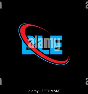 BLE circle letter logo design with circle and ellipse shape. BLE ...