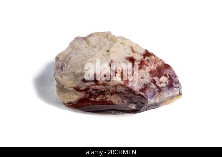 Pelitic Schist Rock isolated on White Background close up Stock Photo