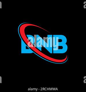 BNB logo. BNB letter. BNB letter logo design. Initials BNB logo linked with circle and uppercase monogram logo. BNB typography for technology, busines Stock Vector