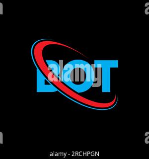 BOT circle letter logo design with circle and ellipse shape. BOT ...