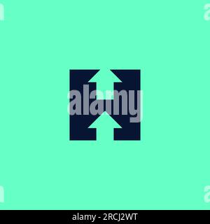 Letter H Arrow Logo Design. H Logo Simple Design. H Symbol Stock Vector