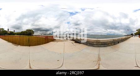 360 degree panoramic view of Ellis Island NY