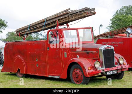 Vintage Dennis Fire Engine at the Neath Steam and Vintage show Neath and Port Talbot Wales Stock Photo