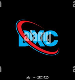 DXC circle letter logo design with circle and ellipse shape. DXC ...