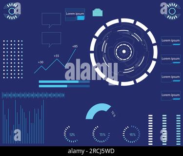 digital futuristic interface ,virtual interface Stock Vector