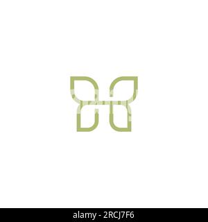 H Line Logo. HB Logo Design. H Butterfly Logo Stock Vector