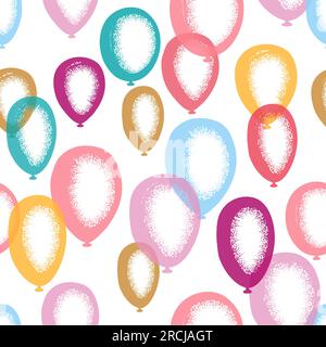 Colorful balloons seamless pattern. Vector celebration background. Stock Vector