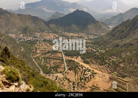 District Buner view from the karakar pass Stock Photo