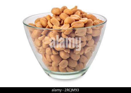 Peanuts in glass cup isolated on white with clipping path included Stock Photo