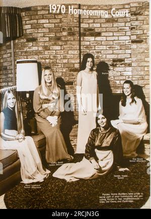 Vintage 1971 high school yearbook, USA Stock Photo