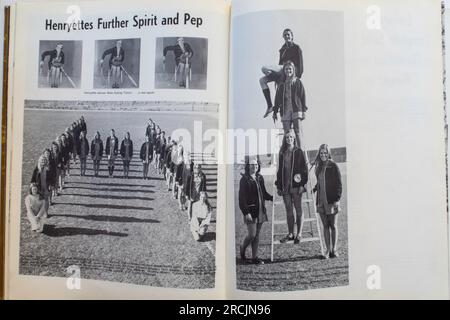 Vintage 1971 high school yearbook, USA Stock Photo