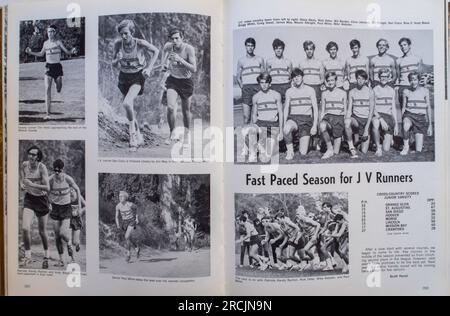 Vintage 1971 high school yearbook, USA Stock Photo