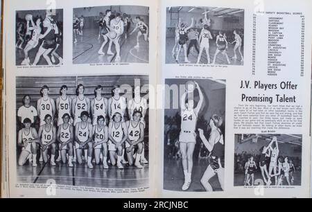 Vintage 1971 high school yearbook, USA Stock Photo