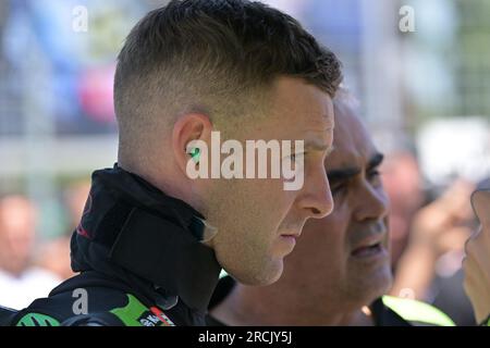 Imola, Italy. 15th July, 2023. Autodromo Internazionale Enzo e Dino Ferrari, Imola, Italy, July 15, 2023, N°65 Jonathan Rea GBR Kawasaki ZX-10RR Kawsasaki Racing Team WorldSBK during Prometeon Italian Round FIM Superbike World Championship 2023 - Race1 - World SuperBike - SBK Credit: Live Media Publishing Group/Alamy Live News Stock Photo