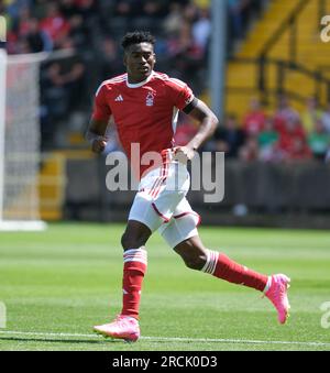 Meadow Lane, Nottingham, UK. 15th July, 2023. Pre Season Football Friendly, Notts County versus Nottingham Forest; Taiwo Awoniyi of Nottingham Forest Credit: Action Plus Sports/Alamy Live News Stock Photo