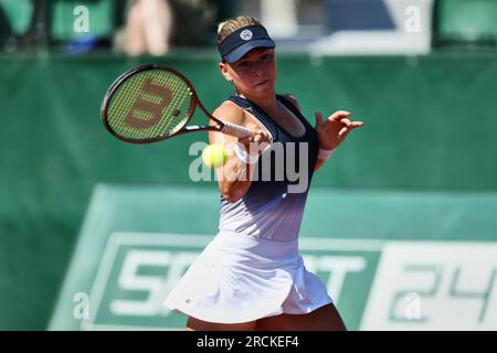 Budapest, Central Hungary, Hungary. 15th July, 2023. MARIA TIMOFEEVA in action during the HUNGARIAN GRAND PRIX - Budapest - Womens Tennis, WTA250 (Credit Image: © Mathias Schulz/ZUMA Press Wire) EDITORIAL USAGE ONLY! Not for Commercial USAGE! Credit: ZUMA Press, Inc./Alamy Live News Stock Photo