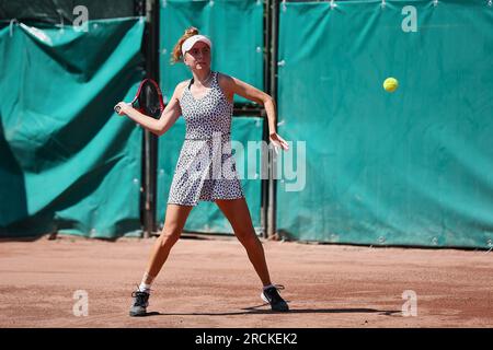 Budapest, Central Hungary, Hungary. 15th July, 2023. BERFU CENGIZ of Turkey in action during the HUNGARIAN GRAND PRIX - Budapest - Womens Tennis, WTA250 (Credit Image: © Mathias Schulz/ZUMA Press Wire) EDITORIAL USAGE ONLY! Not for Commercial USAGE! Credit: ZUMA Press, Inc./Alamy Live News Stock Photo