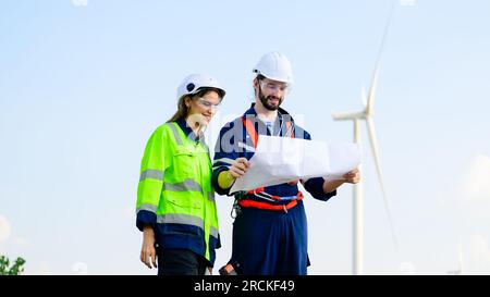 Engineer working with confident. Worker outdoor working. Mega project construction. Stock Photo