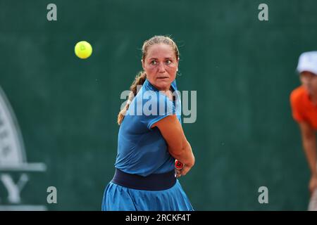 Budapest, Central Hungary, Hungary. 15th July, 2023. KATERYNA VOLODKO of Ukraine in action during the HUNGARIAN GRAND PRIX - Budapest - Womens Tennis, WTA250 (Credit Image: © Mathias Schulz/ZUMA Press Wire) EDITORIAL USAGE ONLY! Not for Commercial USAGE! Credit: ZUMA Press, Inc./Alamy Live News Stock Photo