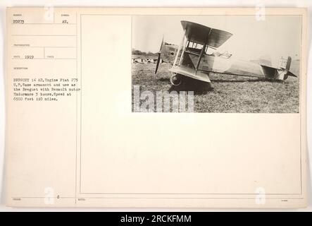 The image shows the Breguet 14 A2 aviation plane with a Fiat 275