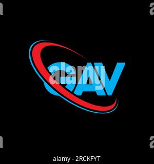 GAV circle letter logo design with circle and ellipse shape. GAV ...
