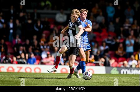 Cleethorpes, UK, 15th July, 2023.  Harvey Rodgers during the Pre-Season friendly football match between Grimsby Town FC and Hull City FC at Blundell Park, Cleethorpes, UK.Credit: Jon Corken/Alamy Live News Stock Photo
