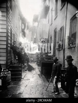 Bandits' Roost, 59 1/2 Mulberry Street.  Jacob August Riis. 1888. Stock Photo