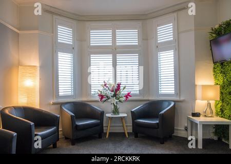 Waiting room, dental surgery, Wales, UK Stock Photo