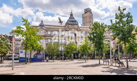 ANTWERP, BELGIUM - JULY 10, 2023: Hilton Antwerp old town at Groenplaats. Stock Photo