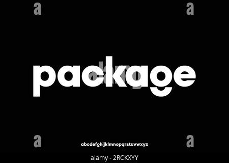 Modern bold lowercase alphabet display font vector illustration Stock Vector
