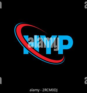 HYP circle letter logo design with circle and ellipse shape. HYP ...
