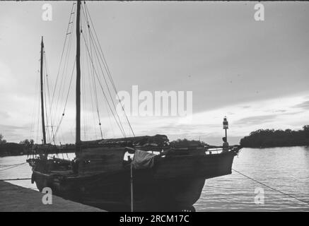 Photographs taken in Malaysia, Malacca,Muar, Batu Pahat, Rompin, Mersing, Kota Bharu, Endau, Singapore during 1973. Streetlfe, markets, rubber collecting and villages. Stock Photo