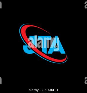 JTA circle letter logo design with circle and ellipse shape. JTA ...