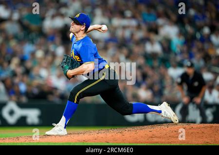 Seattle Mariners relief pitcher Matt Festa throws to the Texas Rangers  during a baseball game, Sunday, June 4, 2023, in Arlington, Texas. (AP  Photo/Tony Gutierrez Stock Photo - Alamy