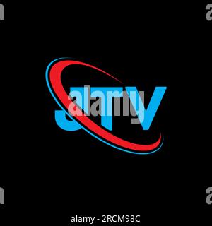 JTV circle letter logo design with circle and ellipse shape. JTV