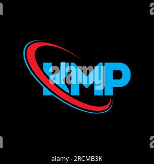KMP circle letter logo design with circle and ellipse shape. KMP ...