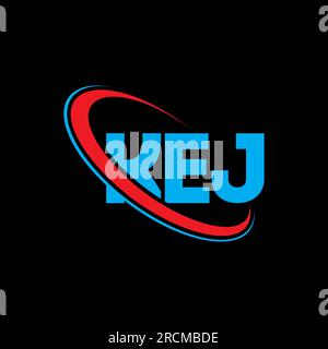 KEJ circle letter logo design with circle and ellipse shape. KEJ ...
