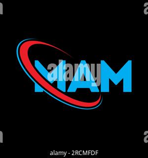 MAM circle letter logo design with circle and ellipse shape. MAM ...