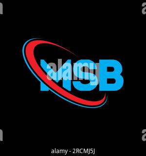 MSB circle letter logo design with circle and ellipse shape. MSB ...